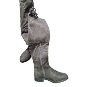 Journee  Collection Faux Suede Grey Over-The-Knee Boots Sz 6